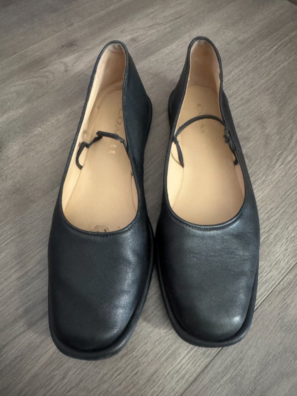 Coach Black Leather Flats | Size 7B | Store Try-On Pair | Read Description - Picture 2 of 16